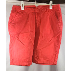 Columbia Womens Size 8 Orangish Red Slash Pocket Knee Length Colorful Shorts